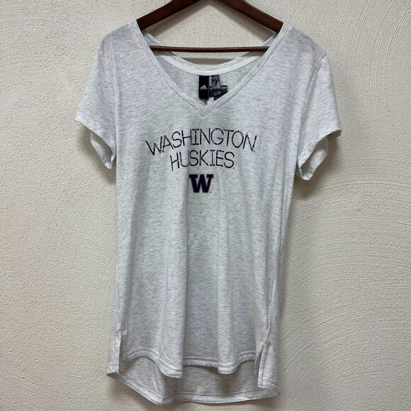 NWT Women's Adidas Washington Huskies NCAA Tee Shirt Sz L - Picture 1 of 7